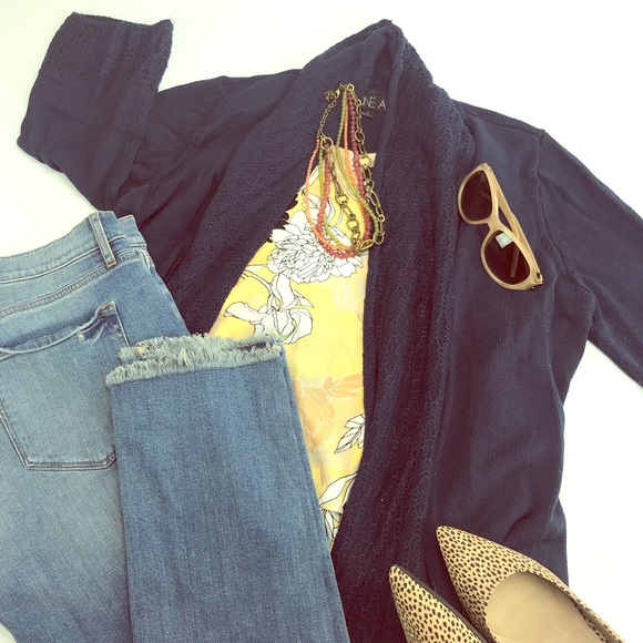 One A Sweaters - 🔴Navy blue scarf collar sweater in Large🔴